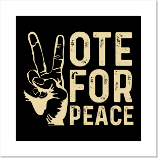 Vintage Vote For Peace - Retro Voting Posters and Art